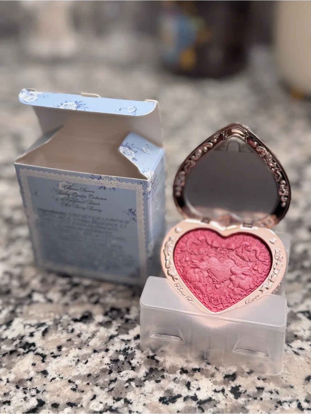 Heart-Shaped Pink Blush Compact